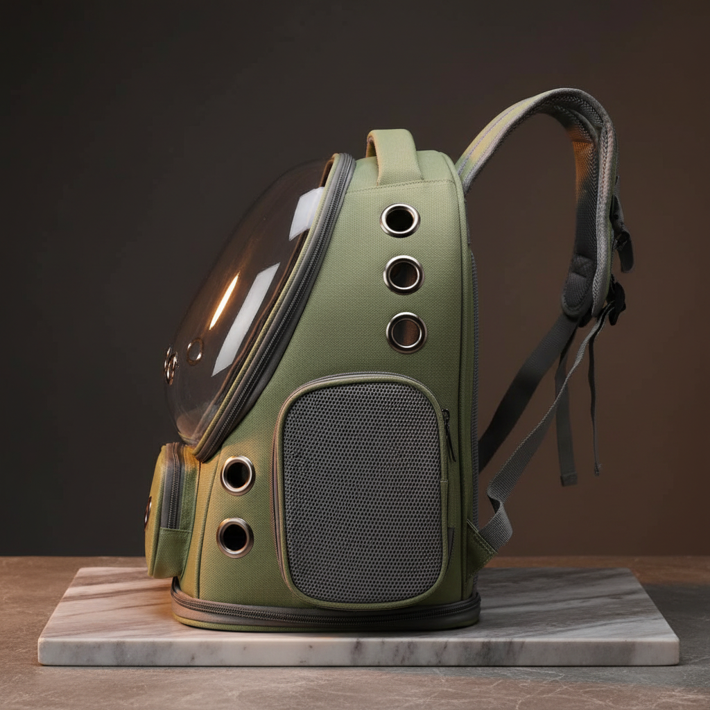 PawPack Explorer Army Green Side — Premium Dark