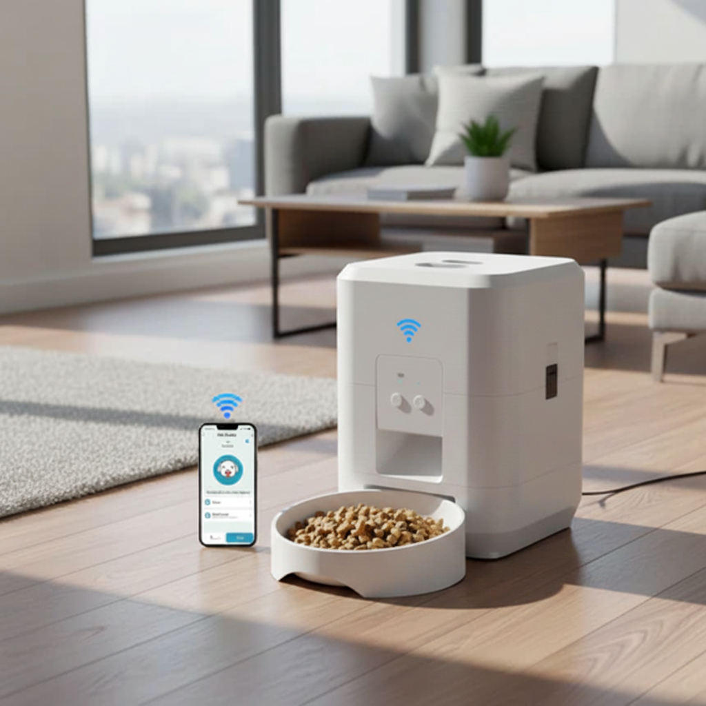 Smart Feeder blanc en intérieur