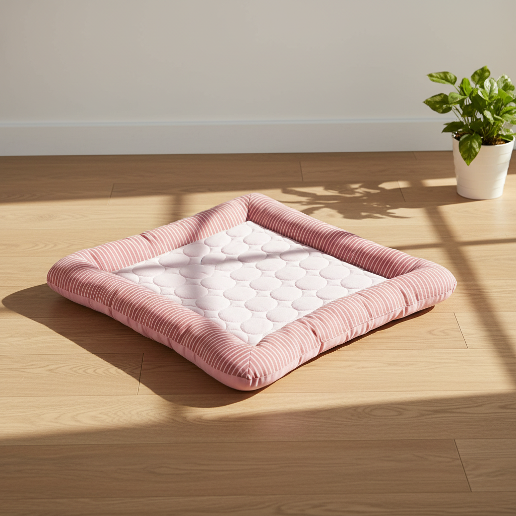 Tapis rafraîchissant rose — lifestyle